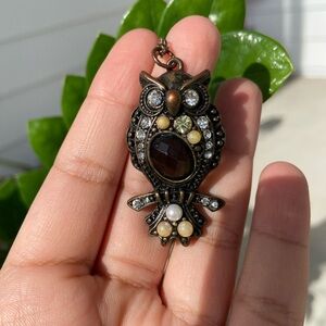 Jeweled owl necklace